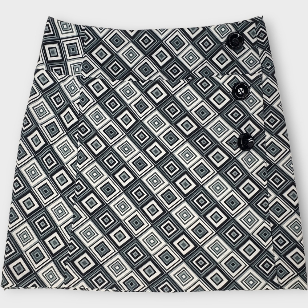 ARYEH Wrap Mini Skirt Geometric Print Size 8